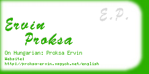ervin proksa business card